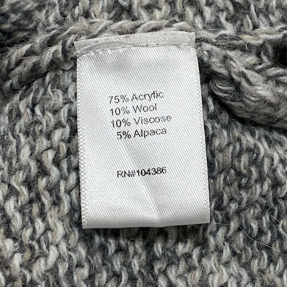 Garnet Hill Open Bobble Knit Sweater Gray Acrylic Wool Alpaca Size XL Short Boxy - Picture 6 of 7